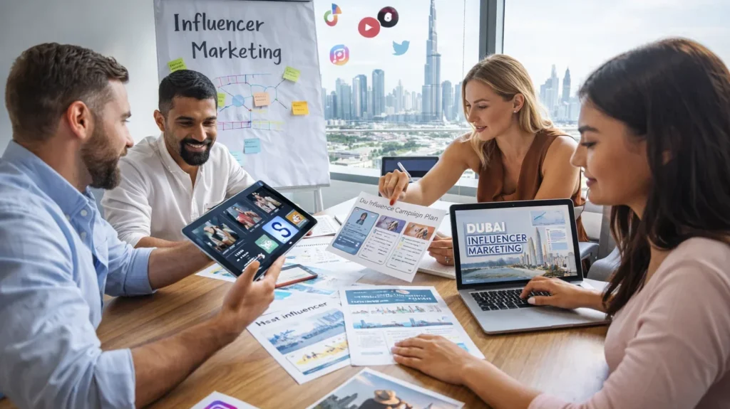 Influencer Marketing team working