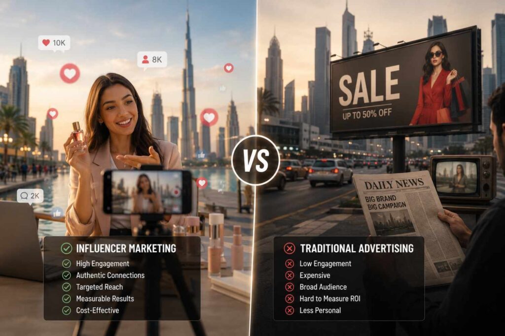 Influencer versus traditional marketing comparison